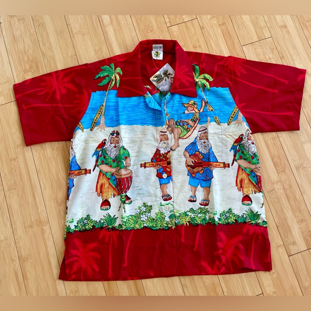 Barefoot Attitude Santa Button up